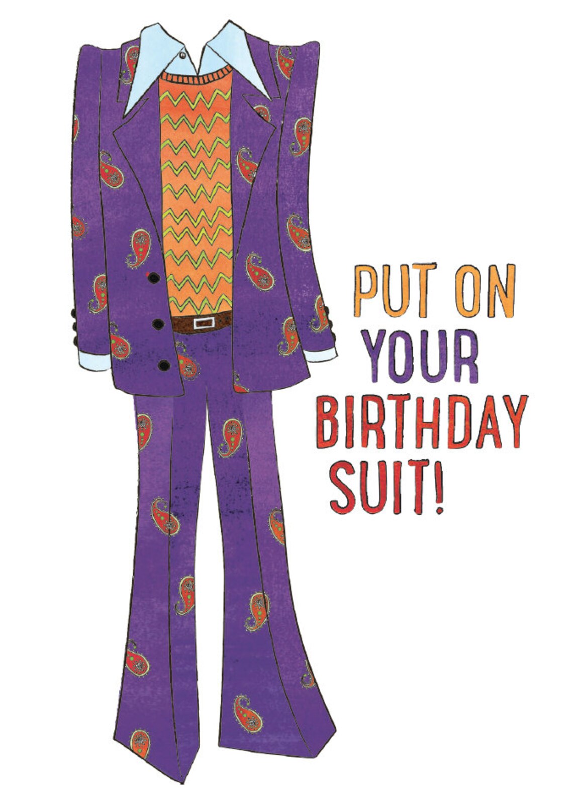 Men's Birthday Suit Greeting Card Etsy