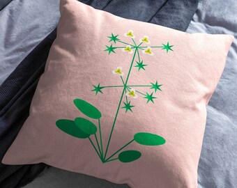 Modern Floral Organic Cotton Cushion
