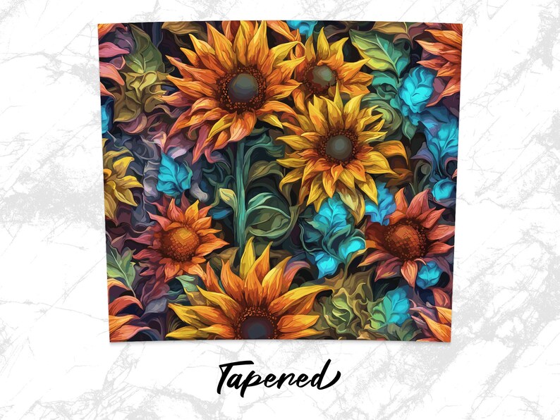3D Stainglass Sunflower 20 oz Skinny Tumbler Sublimation Design, Straight & Tapered Wrap, Tumbler Wrap, PNG, Instant Download image 4