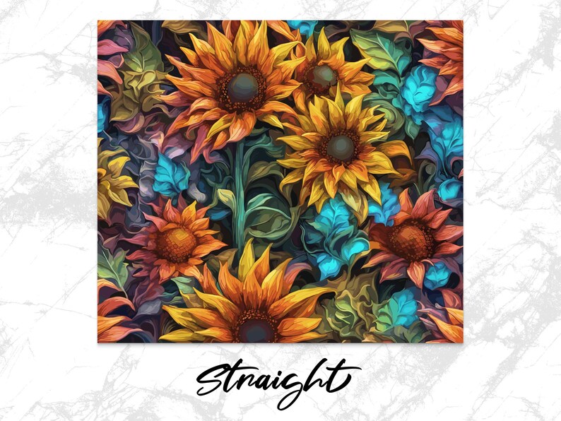 3D Stainglass Sunflower 20 oz Skinny Tumbler Sublimation Design, Straight & Tapered Wrap, Tumbler Wrap, PNG, Instant Download image 3