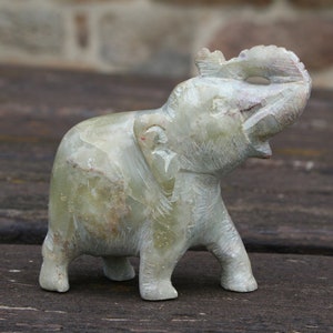 Indian elephant, carved, sculpture, soapstone/carved elephant, steatite, Indian, boho, ethnic, Bohemian