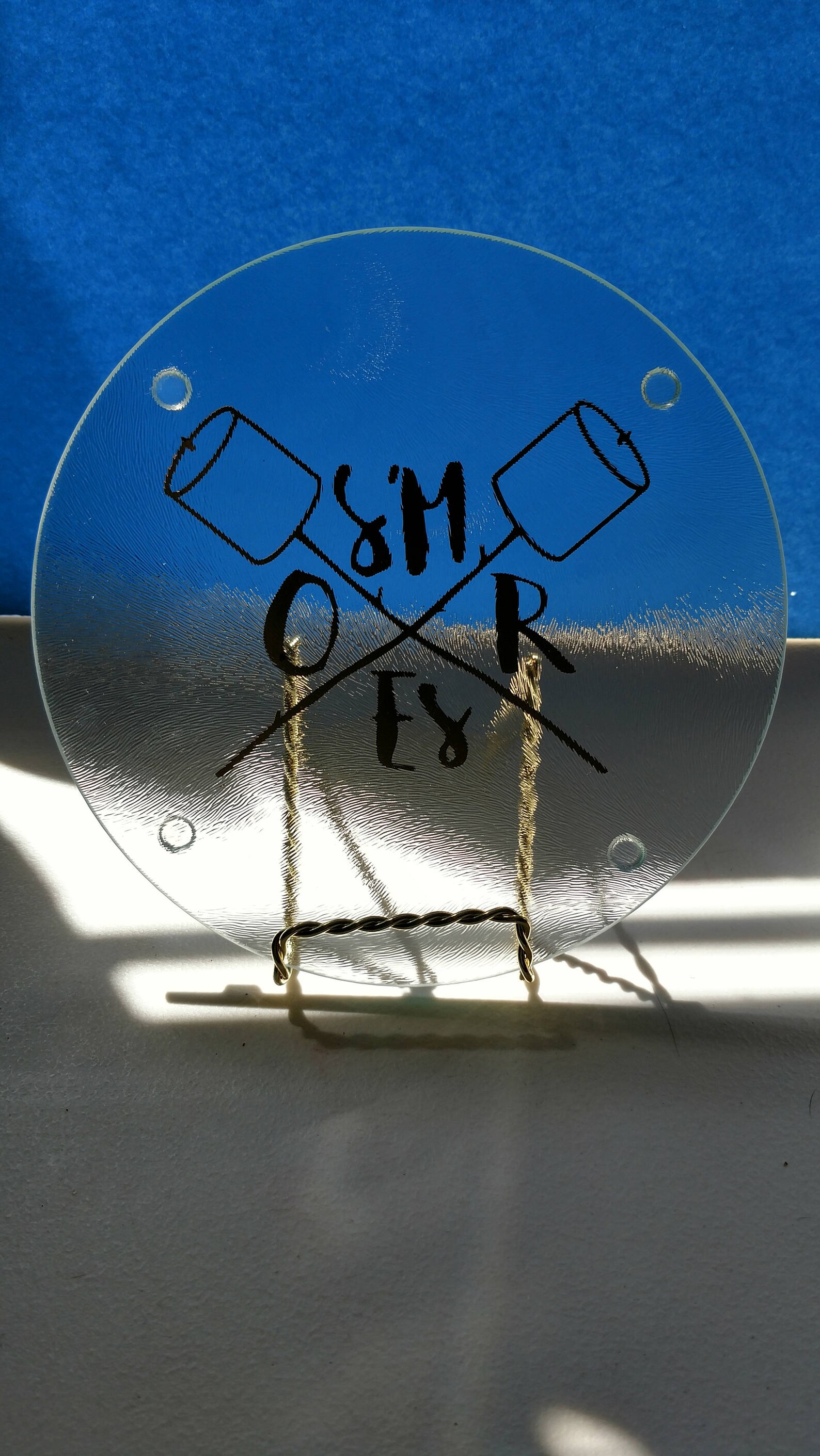 S'mores Round Tempered Glass Trivet Cutting Board Etsy