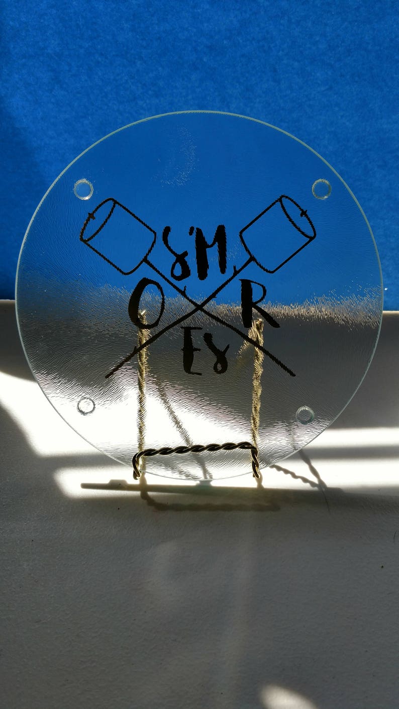 S'mores Round Tempered Glass Trivet Cutting Board Etsy