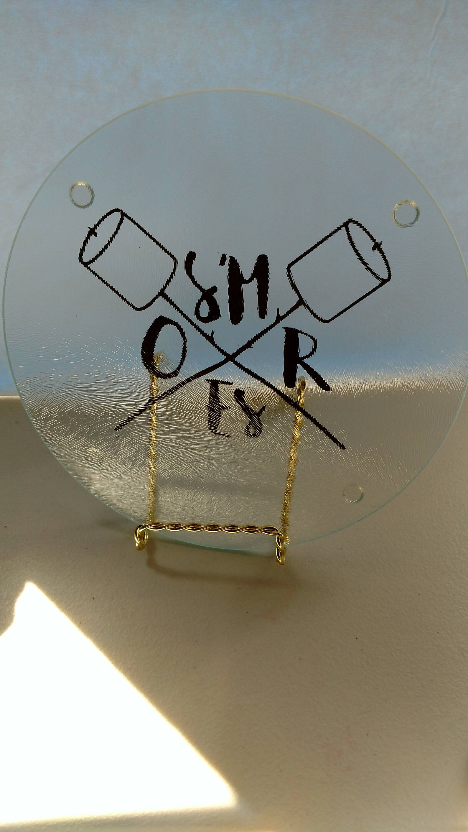 S'mores Round Tempered Glass Trivet Cutting Board Etsy