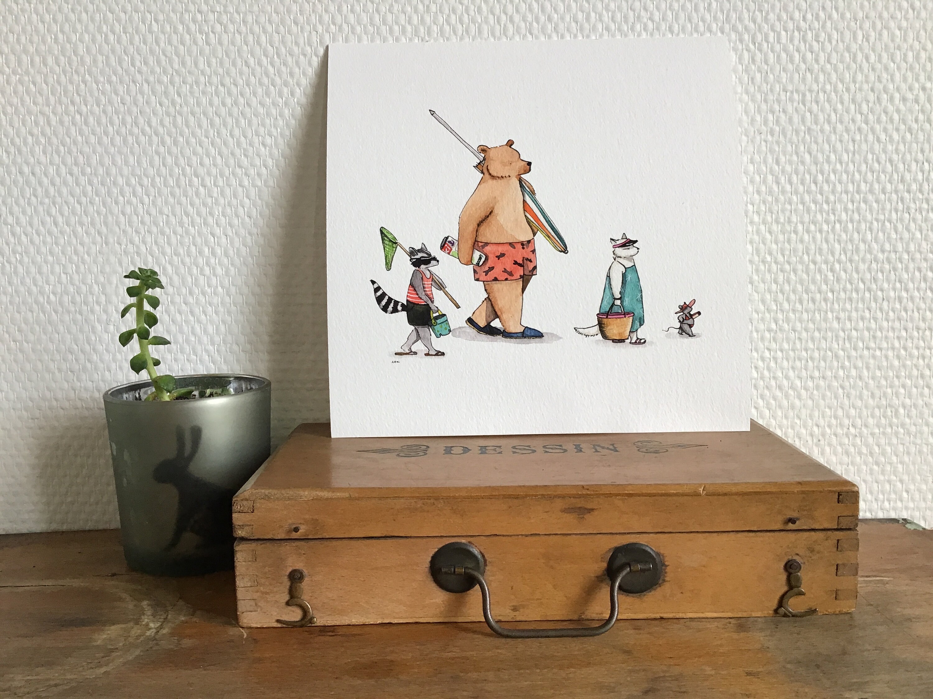 Illustration - Vamos A La Playa Tirage d'art