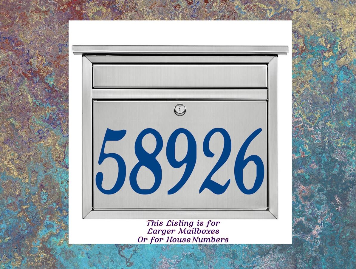 Large Mailbox Numbers Mailbox Decal Mailbox Stickers Etsy