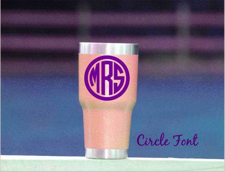 Yeti Cup Decal, Vinyl Monogram Decal, Tumbler Decal, Colster Decal, Y…