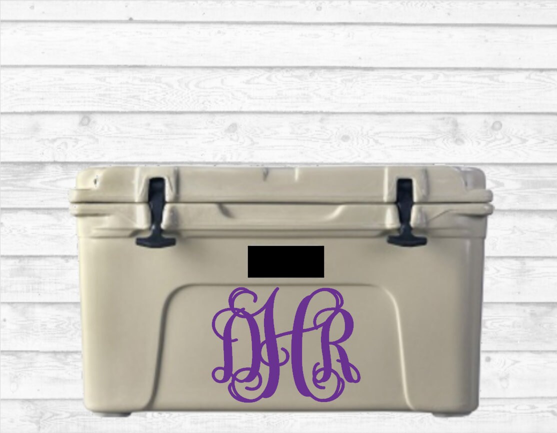 Cooler Decal, Vinyl Decal, Decal for Cooler, Personalized Monogram, W…