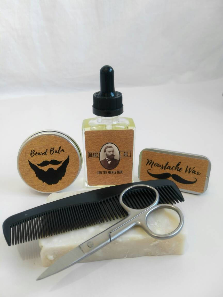 Beard and moustache care gift kit aka man box long lasting 7 Etsy