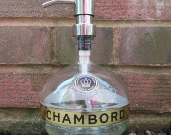 Chambord soap dispenser, 70cl Chambord gift with stainless soap dispenser.