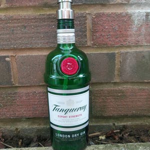 Tanqueray gin bottle soap dispenser, 70cl gin gift with stainless soap dispenser.