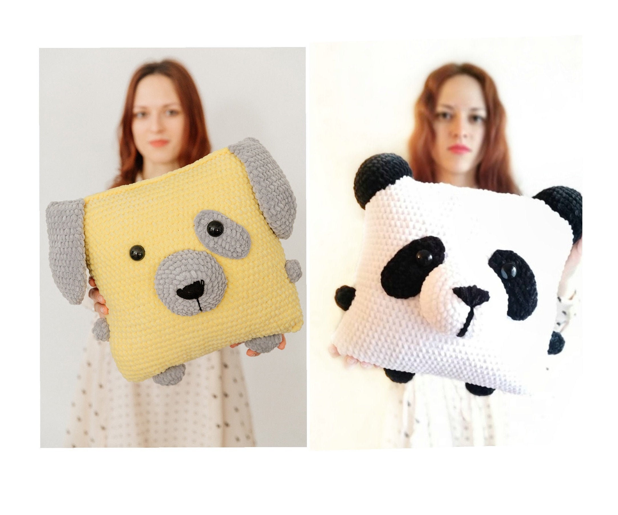 Crochet panda/pillow pattern/Crochet pillow/Crochet dog Etsy