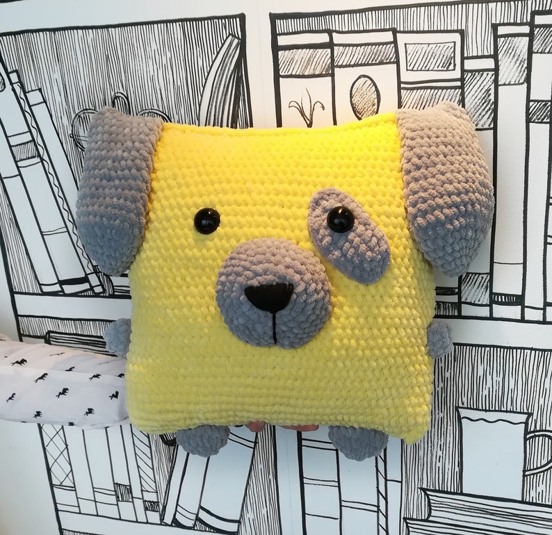 Crochet pillow/ Amigurumi pillow/ Crochet pattern dog/Crochet Etsy