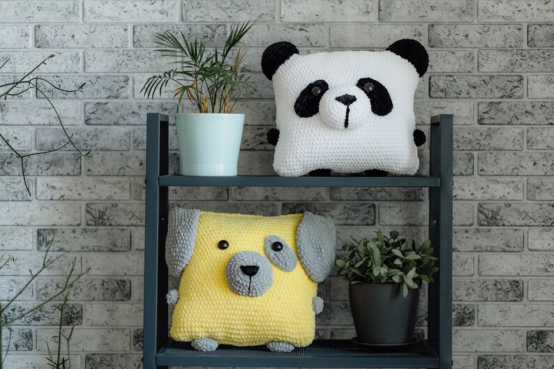 Crochet Panda/pillow Pattern/crochet Pillow/crochet Dog Etsy