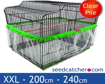 Seed Catcher Guard Cage Tidy Mess Protection Pile Bird Parrot Blue XL 200cm 