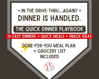 Ricettario per cene veloci / Cene facili per mamme impegnate con il baseball / Cene infrasettimanali (Ricettario digitale)