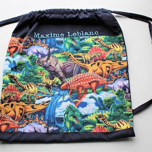 sac à soulier, éducation physique, sac à chaussure, sac à dos, sac fourre-tout, sac pour garderie, sac école, sport, dinosaure