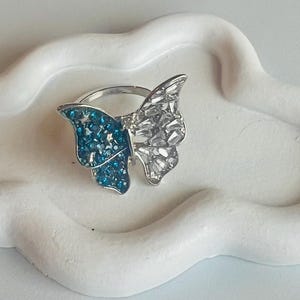 Statement ring, butterfly ring, adjustable ring, trendy jewelry, y2k jewelry,