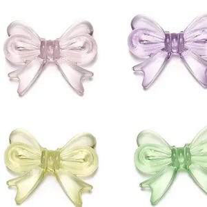 Bow beads, pink bow beads, kawaii beads, diy jewelry, pastel beads