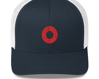 Phish Red Circle Donut Embroidered Hat Trucker, Red Circle Donut, Fishman Hat,Red Circle Hat, Red Donut Hat,Phish Truck Hat, Phish Cap