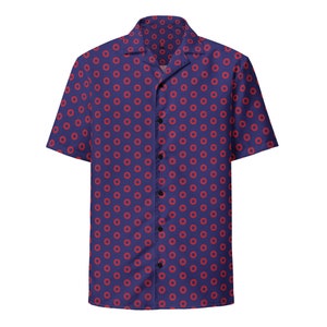 Phish Red Circle Donut Button Down Shirt- Phish Mens Gift - Red Circle Donuts Shirt - PHISH