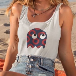 Phish Ghost Fishman Donut Women's Racerback Tank - Red Circle Donut - Phish Women