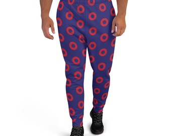 Pantalones deportivos para hombre con diseño de donut de círculo rojo, inspirados en Phish, Henrietta Donut de Phish, pantalones Phish, leggings Phish y pantalones Phan.