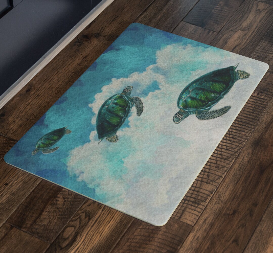 Phish Turtles in the Clouds Door Matt Kasvaxt Vaxt Sea Turtle Door Mat