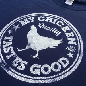 My Chicken Tastes DISTRESSED Graphic 1985 T-Shirt