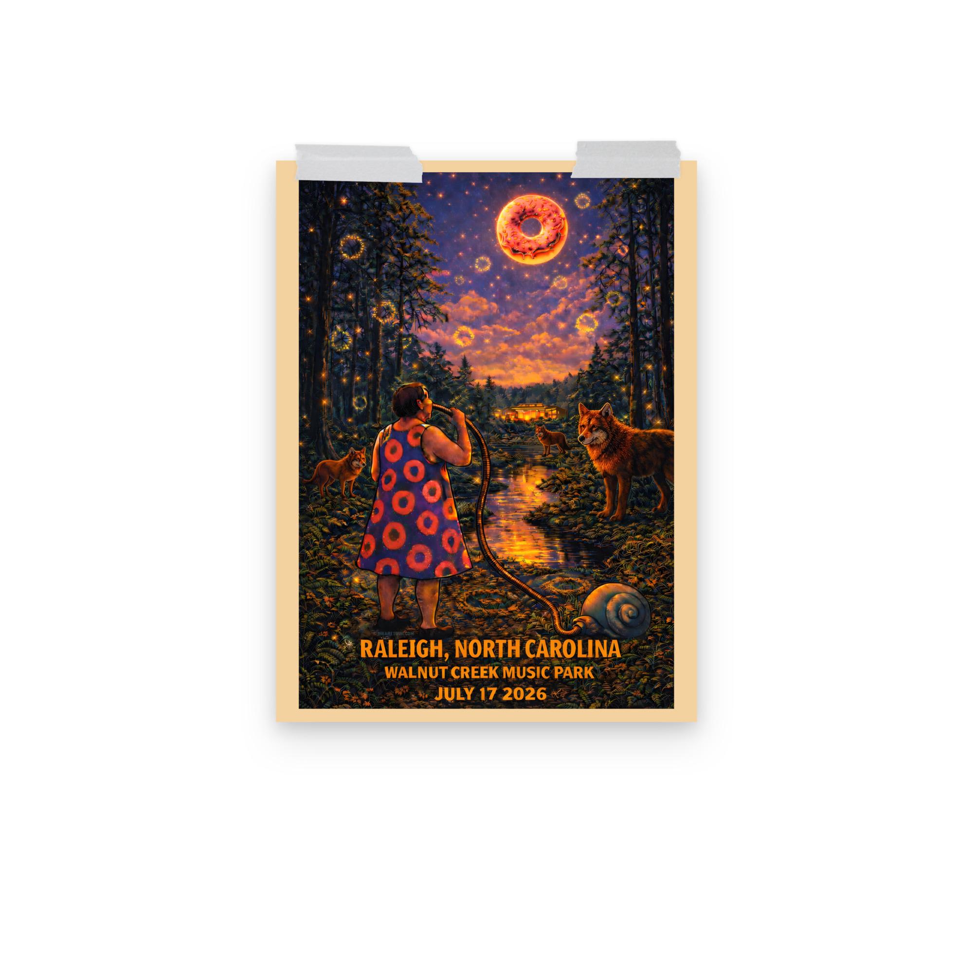 Phish Poster Raleigh North Carolina Walnut Creek Music Park 2026
