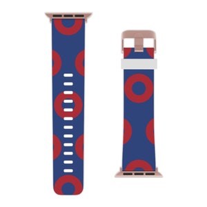 Phish Rubber Watch Band for Apple Watch, RGB Donut, MD Donuts, Phish Fishman Donut Apple Watch Strap, Donut Pattern Watch Band