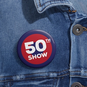 50th Show Pin Buttons,Phish Show Button,Phish Inspired,Red Circle Donut,Phan Button,Phan Pin,Henrietta,Red Donut,Red Circle, 50 Phish Show