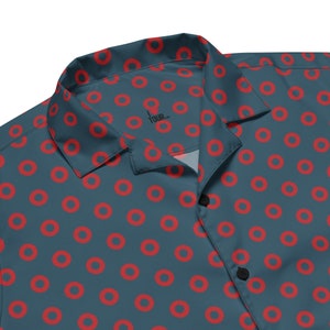 Phish Red Circle Donut Button Down Shirt- Phish Mens Gift - Red Circle Donuts Shirt - PHISH YEM Colors