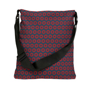 Sac fourre-tout réglable rouge cercle donut YEM, sac donut phish fishman, cabas hameçon fishman donut, sac donut hameçon fishman, hameçon