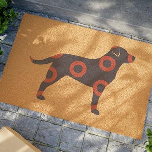 Phish Donut Labrador Dog Door Matt, Red Circle Donut, Fishman Donut, Donut Door Mat, Fishman Door Mat, Red Circle Donut Gift, Phish Inspired