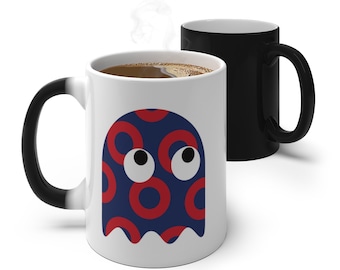 GHOST Color Changing Red Circle Donut GHOST Mug, Phish, Phish Gift, Phish Ghost Mug, Phish Color Changing Mug, Phish Ghost Color Change-HLDY