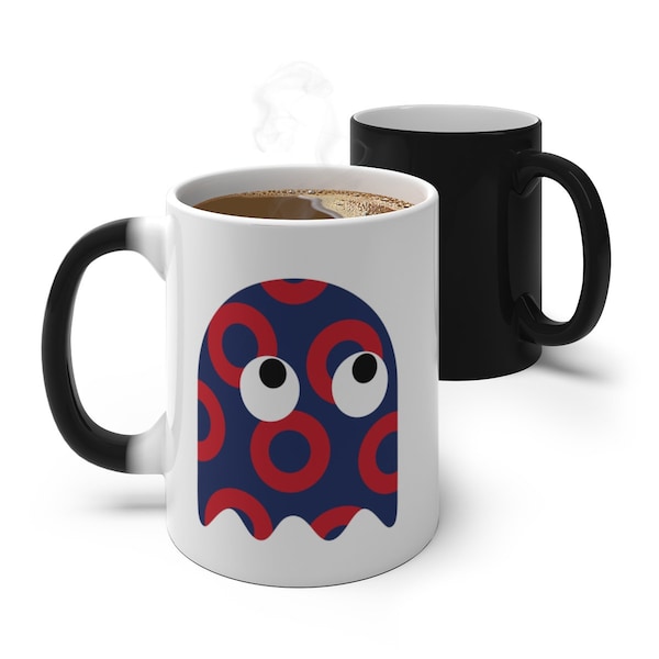 GHOST Color Changing Red Circle Donut GHOST Mug, Phish, Phish Gift, Phish Ghost Mug, Phish Color Changing Mug, Phish Ghost Color Change-HLDY