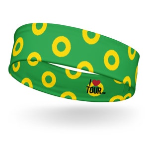 Headband - Fishman Donut - Yellow Green- Red Donut Headband- Fishman Sweatband- Phᴉsh Womens - Phᴉsh Women - LEMSG