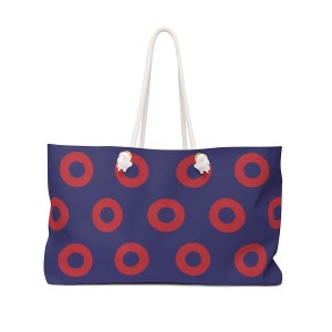 Sac de week-end rond rouge hameçon donut, sac fourre-tout rond donut rouge, sac de plage hameçon