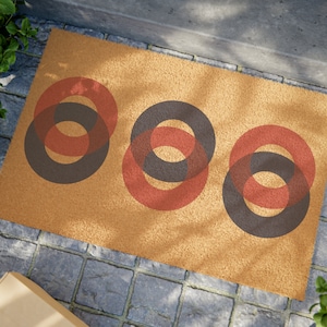 Phish Donuts Door Matt, Red Circle Donut on, Fishman Donut, Donut Door Mat, Fishman Door Mat, Red Circle Donut Gift, Phish Inspired