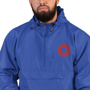 Red Circle Donut Embroidered Champion Packable Jacket, Phish Inspired, Phish Gift, Phish Tour