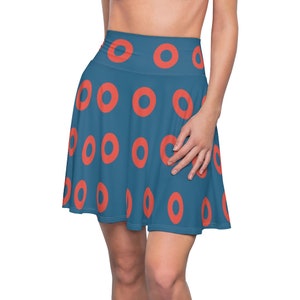 Phish Fishman Donut Flair Skirt, Donut Pattern, Red Circle Donut, Fishman Donut, Donut Skirt, Fishman Skirt, Phish Women, Concert Skirt