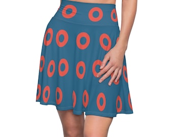 Phish Fishman Donut Flair Skirt, Donut Pattern, Red Circle Donut, Fishman Donut, Donut Skirt, Fishman Skirt, Phish Women, Concert Skirt