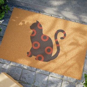 Phish Donut Cat Door Matt, Red Circle Donut on, Fishman Donut, Donut Door Mat, Fishman Door Mat, Red Circle Donut Gift, Phish Inspired
