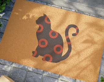 Phish Donut Katze Türmatte, Roter Kreis Donut auf, Fishman Donut, Donut Fußmatte, Fishman Fußmatte, Roter Kreis Donut Geschenk, Phish inspiriert
