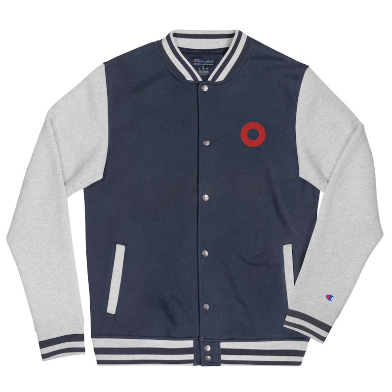 Red Circle Donut Embroidered Champion Bomber Jacket-Phish Jacket-Phish Gift-Phish Inspired-Phreaking Awesome