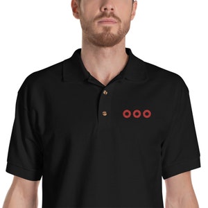 Phish Donut Circles 3 Embroidered Polo Shirt - Fishman Donut -Phish Shirt - Red Circle Donut Polo - Phish Lot Merch