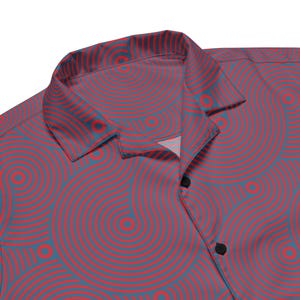 Phish Red Circle Donut Waves Button Down Shirt- Phish Mens Gift - Red Circle Donuts Shirt - PHISH TUBE