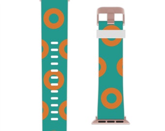Phish Rubber Watch Band for Apple Watch, CHARLESTON, MD Donuts, Phish Fishman Donut Apple Watch Strap, Donut Pattern Watch Band, Rubb