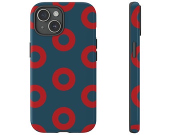 Donut Tough Cases (iPHone 12 thru 15) YEM - Phish Phone Case - Red Circle Donuts Phone Case - PHISH